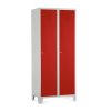 Fém szekrény, 80 x 50 x 190 cm, fix lábakkal, hengerzár, piros - ral 3000