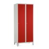 Fém szekrény, 80 x 50 x 191,5 cm, helyreigazítással, hengerzár, piros - ral 3000