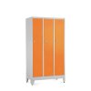 Fém szekrény - 3 rekeszes, 90 x 50 x 161,5 cm, helyreigazítással, lakathoz zár, narancs - ral 2004