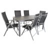 Rosalio kerti asztalkészlet - 6 hely, fekete / szürke