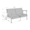 Tanti kanapé, kétüléses, szürke