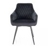 Alcano Velvet étkezőszék, fekete