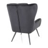 Arroyal Velvet fotel, fekete