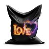 Classic babzsák Love - gyerek, fekete
