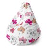 Pear babzsák rózsaszín virágocskák - gyerek, rózsaszín / fehér