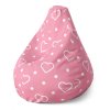 Pear babzsák szívek és pöttyök, rózsaszín
