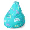 Pear babzsák színes szivárványok - gyerek, türkiz