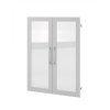 Modulo szekrényhez ajtók 83,6 x 105,4 cm üvegezett, fehér / átlátszó
