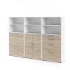 Modulo szekrény 267 x 40 x 186 cm, fehér / sonoma tölgy