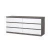 Simplicity komód 154 x 50 x 70 cm, szürke / fehér fényes