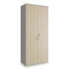 SimpleOffice magas szekrény 80 x 40 x 180 cm, világos tölgy / szürke