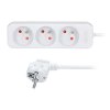 Hosszabbító kábel 3 aljzattal – 3m, 3x1,5, fehér