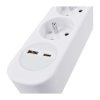 A hosszabbító kábel 3 aljzattal + USB + USB C - 2m, kapcsoló, 3x1,0, fehér