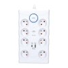 A túlfeszültség-védelem 8 aljzattal + USB + USB C - 2m, fehér