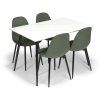 Osidda étkezőgarnitúra 4+1, fehér / zöld