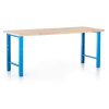 Výškově nastavitelný dílenský stůl 200 x 80 cm, modrá - ral 5012