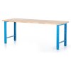 Výškově nastavitelný dílenský stůl 220 x 80 cm, modrá - ral 5012