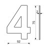 Domovní číslo "4", RN.75L, černá