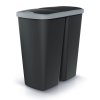 42921 odpadkovy kos duo cerny 45 l seda cerna