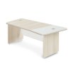 Rohový stůl TopOffice Premium 203,2 x 102,7 cm, pravý, akát světlý / bílá