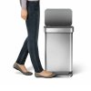 Obdélníkový pedálový koš 45 l, matná ocel, přihrádka na sáčky, nerez