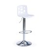 Barová židle Laura, bílá / stříbrná