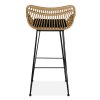 Barová židle Tristan, černá / ratan