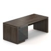 Stůl Lineart 200 x 85 cm + levý kontejner, jilm tmavý / antracit
