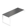 Stůl Creator 200 x 90 cm, bílá podnož, 1 noha, antracit