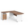 Manager sarok munkaállomás 180 x 160 cm, bal, warmia dió / fehér
