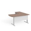 Manager sarok munkaállomás 160 x 160 cm, bal, warmia dió / fehér