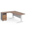 Manager sarok munkaállomás 180 x 160 cm, bal, warmia dió / szürke