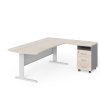 Manager sarok munkaállomás 200 x 160 cm, jobb, világos akác / szürke