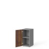 Manager alacsony szekrény 39,9 x 42,2 x 80 cm, bal, warmia dió / szürke