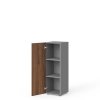 Manager közepes szekrény 39,9 x 42,2 x 119,5 cm, bal, warmia dió / szürke