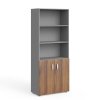 Manager magas szekrény 79,9 x 42,2 x 196,5 cm, warmia dió / szürke