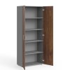 Manager magas szekrény 79,9 x 42,2 x 196,5 cm, warmia dió / szürke