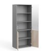 Manager magas szekrény 79,9 x 42,2 x 196,5 cm, világos akác / szürke
