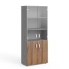Manager magas szekrény 79,9 x 42,2 x 196,5 cm, warmia dió / szürke