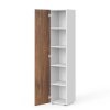 Manager magas szekrény 39,9 x 42,2 x 196,5 cm, bal, warmia dió / fehér