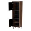 Stuga polcos szekrény, dió / fekete
