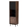 Stuga polcos szekrény, dió / fekete