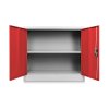 Alacsony univerzális fémszekrény 90 x 40 x 80 cm, hengerzár, piros - ral 3000