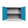 Alacsony univerzális fémszekrény 90 x 40 x 80 cm, hengerzár, kék - ral 5012