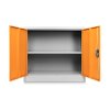 Alacsony univerzális fémszekrény 90 x 40 x 80 cm, hengerzár, narancs - ral 2004