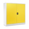 Közepes univerzális fémszekrény 120 x 40 x 120 cm, hengerzár, sárga - ral 1023