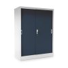 Közepes univerzális fém szekrény tolóajtókkal 90 x 40 x 120 cm, hengerzár, antracit - ral 7016