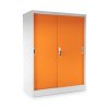 Közepes univerzális fém szekrény tolóajtókkal 90 x 40 x 120 cm, hengerzár, narancs - ral 2004