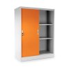 Közepes univerzális fém szekrény tolóajtókkal 90 x 40 x 120 cm, hengerzár, narancs - ral 2004