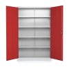 Univerzális fémszekrény 120 x 40 x 185 cm, hengerzár, piros - ral 3000